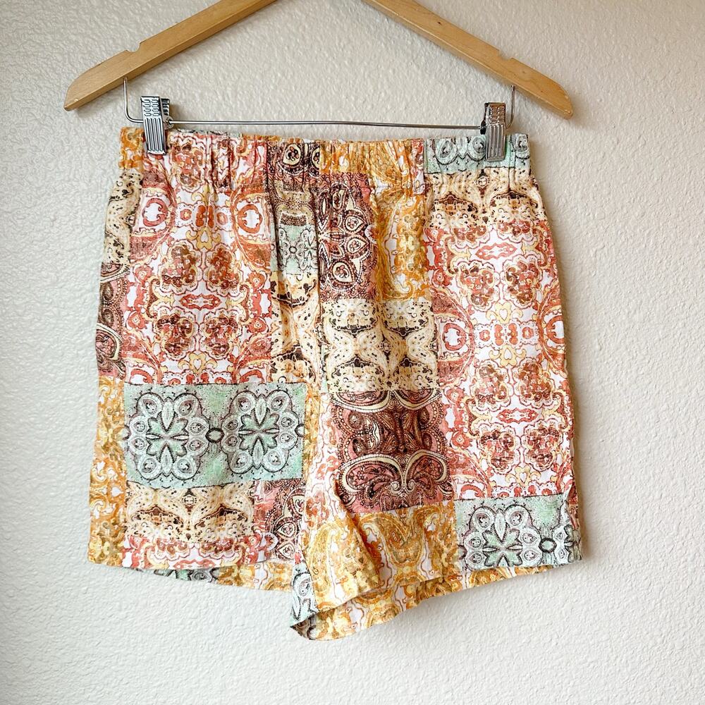 Johnny Was Jade Astoria Linen Easy Shorts Boho Chic Size S Small